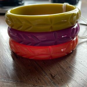 Rockabilly pinup carved bangle bracelet bundle